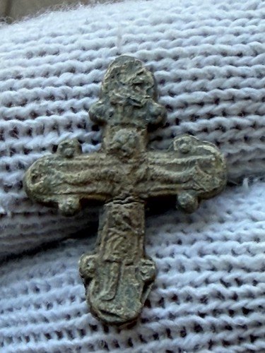 Byzantine bronze cross - byzantine, pendant