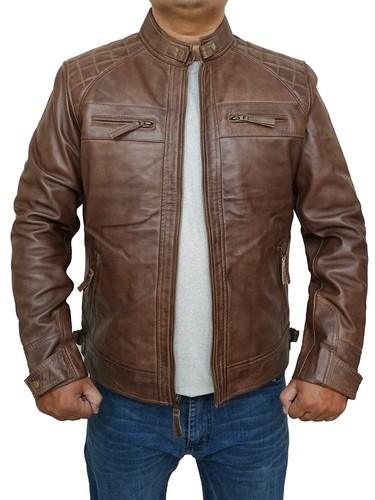 Men cafe racer quilted biker - racer,