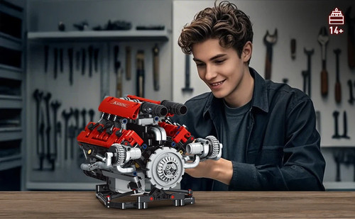 653pcs red engine building - 653pcs,
