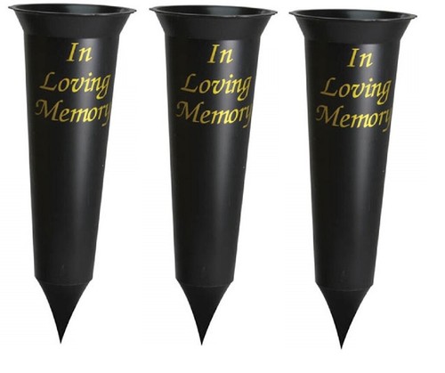 Black grave flower pot - grave,