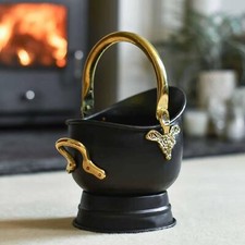 Traditional Black Iron Coal Bucket