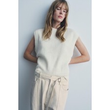 ZARA White Alpaca Wool Boxy