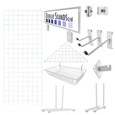 White Grid Mesh Grid Wall Retail Display Shop Fittings & Accessories (E3ML/W)