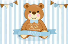 TEDDY BEAR BLUE STRIPE