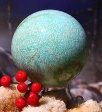 Amazing Amazonite Large Polished Sphere + FREE Luxury Perspex Stand 474g