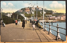 1920  Vintage Postcard Torquay the Promenade