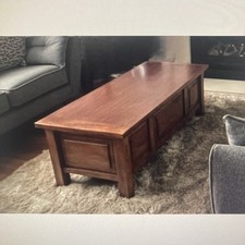 Solid Mango Wood Coffee Table with Storage
