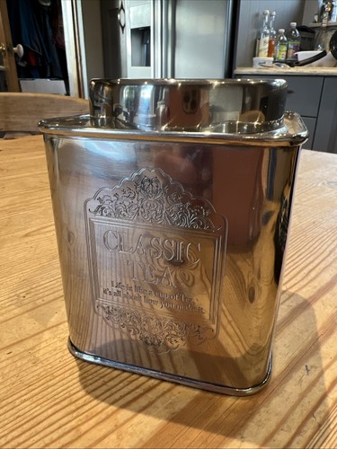 Stainless steel tea caddy - stainless,