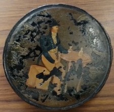 Antique Circa 1800's Lacquerware Paper Mache Snuff Box