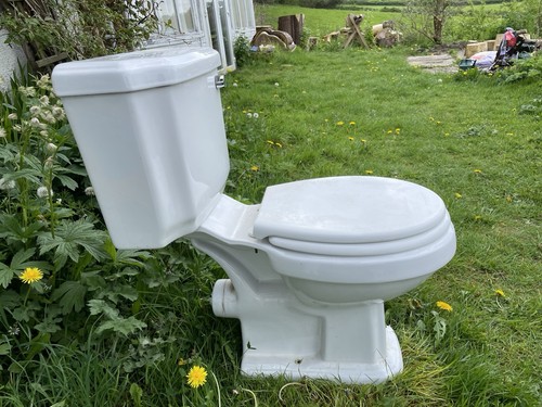Traditional white toilet and - traditional,
