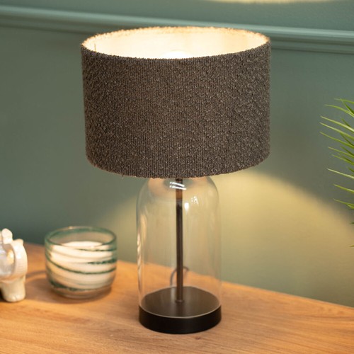 Glass table lamp black - glass, base