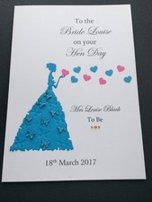 Personalised Handmade Wedding Hen Night Party Card Own Wording