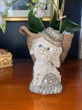 Vintage Seashell Folk Art Figurine Sculpture Statue Ornament Kitsch 1970s Poodle