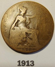 1913 King George V Half Penny