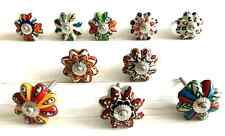 SET OF 10 CERAMIC KNOBS Drawer Pulls Cupboard Handles Door Vintage Shabby Chic