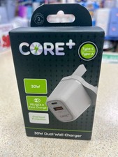 30 Watt Pd/QC3.0 Fast Charge Dual Wall Charger Core+. type c and USB.