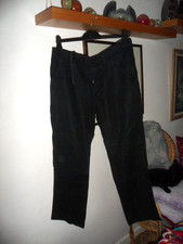 MENS REGULAR FIT CASUAL LINEN BLEND TROUSERS black W34 L30 - 100% linin