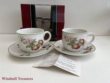 2 MARKS & SPENCER ASHBERRY FINE CHINA BNIB CUPS & SAUCERS - FANTASTIC CONDITION