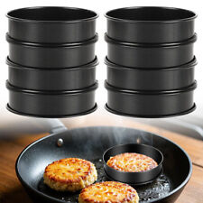 8x 4Inch Non-Stick Crumpet Rings Stainless Steel Muffin Rings for Perfect Baking