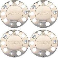 4 pcs 22.5" Polished Stainless Stell Wheel Cover Trims For MAN TRUCK-BUS