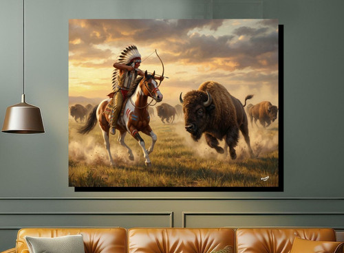 The buffalo hunt native - buffalo,