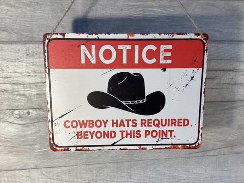Wooden sign notice cowboy - notice,,