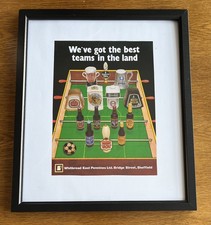 Original Framed Whitbread Beers Advert c1980s - football pub bar bitter ale