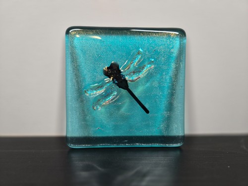 Fused art glass dragonfly - fused,