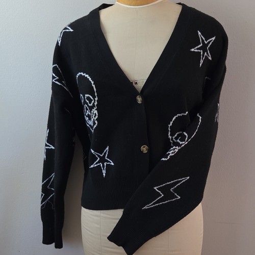 Black white skull stars - skull,