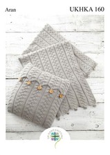 Aran Knitting Pattern: Cushion and Blanket - UKHKA160