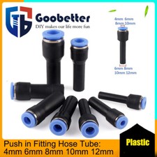 Push Fit Stem Reducer Pneumatic Push in Fitting Hose Tube 4mm 6mm 8mm 10mm 12mm