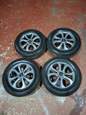 HYUNDAI i20 SET OF 15" DIAMOND CUT ALLOY WHEELS WITH GOOD TYRES 52910-C8800