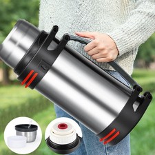 3 L Thermos Flask Stainless Unbreakable Vacuum Handle Drinks Bottle Leak-Proof