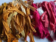 JOB LOT~350 Assorted yellow/orange/pinks VINTAGE closed-ended zips All 7inches
