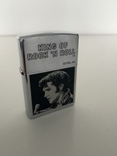 Zippo - ELVIS  "KING OF ROCK 'N ROLL " Street Chrome Finish Elvis Lighter 2000.