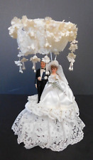 Vintage Mary Ford Wedding Cake Topper - Bride & Groom With Canopy Height 19 cm