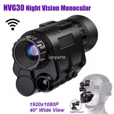 NVG30 Infrared Night Vision Goggles Monocular 1920x1080p 40° View Wifi + Mount