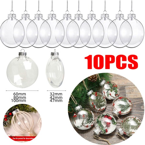 10x clear plastic balls oval - clear,
