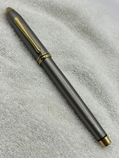 Cross 600 Brush Chrome And Gold Tone Ball Point Pen, working