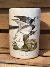 Portmeirion Pottery China Jar (without Lid) White Wagtail Bird design #SPR136