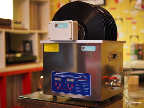 Ultrasonic record cleaner - record,