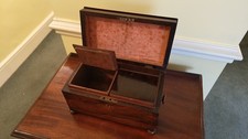 Early Victorian Rosewood Tea Caddy fitted with two lidded compartments 