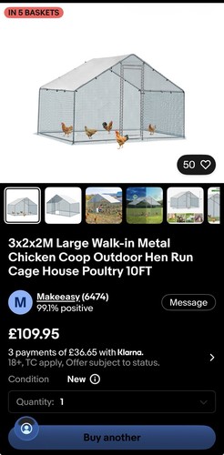 Metal chicken coop 4x3x2m - metal,