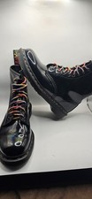 Dr. Martens 1460 Pride Patent Leather Rainbow Stitch Boots UK 7  Limited Edition