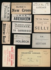 Set of 11 x Miscellaneous Railway Luggage Labels
