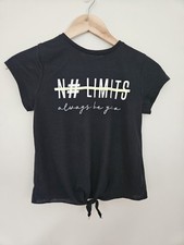 Miss E-Vie Girls Black Slogan