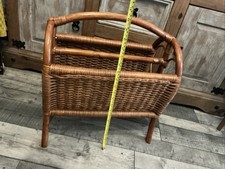 Vintage Bamboo And Cane Magazine Rack , 18 Inches By 20 Inches