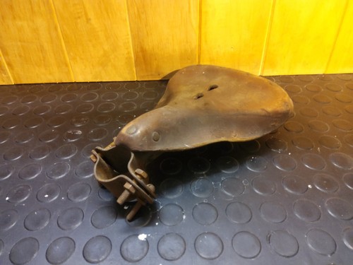 Old bicycle saddle leather - old,