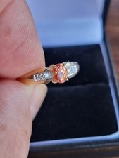 Diamond Topaz Ring Hallmarked