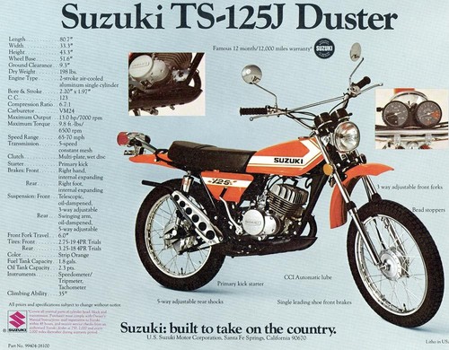 1972 suzuki 125j duster - suzuki,